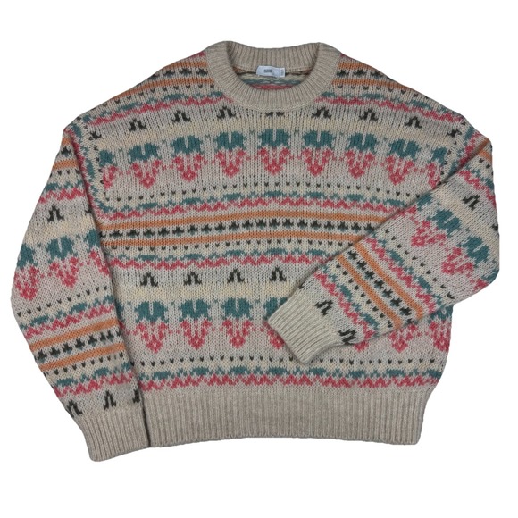 CLOSED Alpaca Blend Sweater Womens Medium Knit Fair Aisle Nordic Geometric EUC - Picture 1 of 6